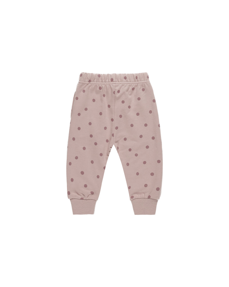 Quincy Mae relaxed fleece sweatpants polka dots