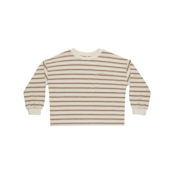 Rylee + Cru Relaxed Long Sleeve Tee Saddle Stripe