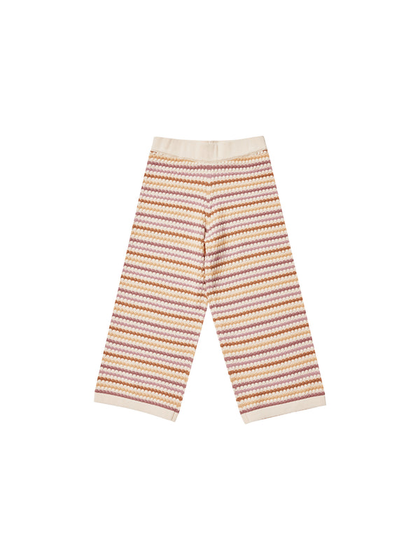 Rylee + Cru knit wide leg pant honeycomb stripe