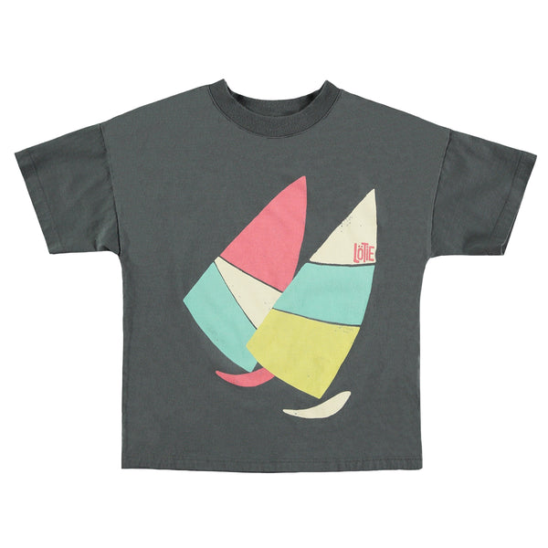 Lötiekids wide fit T-shirt anthracita sails