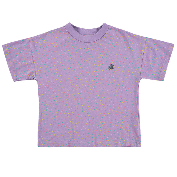 Lötiekids wide fit T-shirt mauve dots+lotie