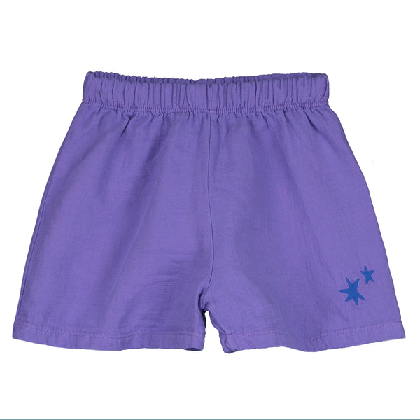 Lötiekids woven shorts stars embroidery violet