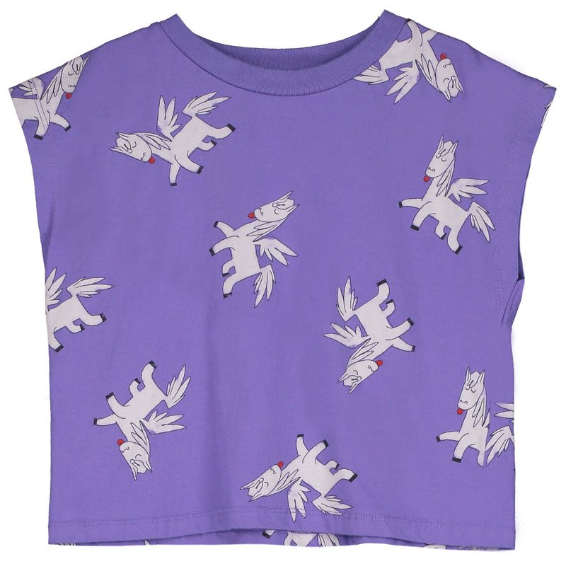 Lötiekids sleeveless T-shirt pegasus allover violet