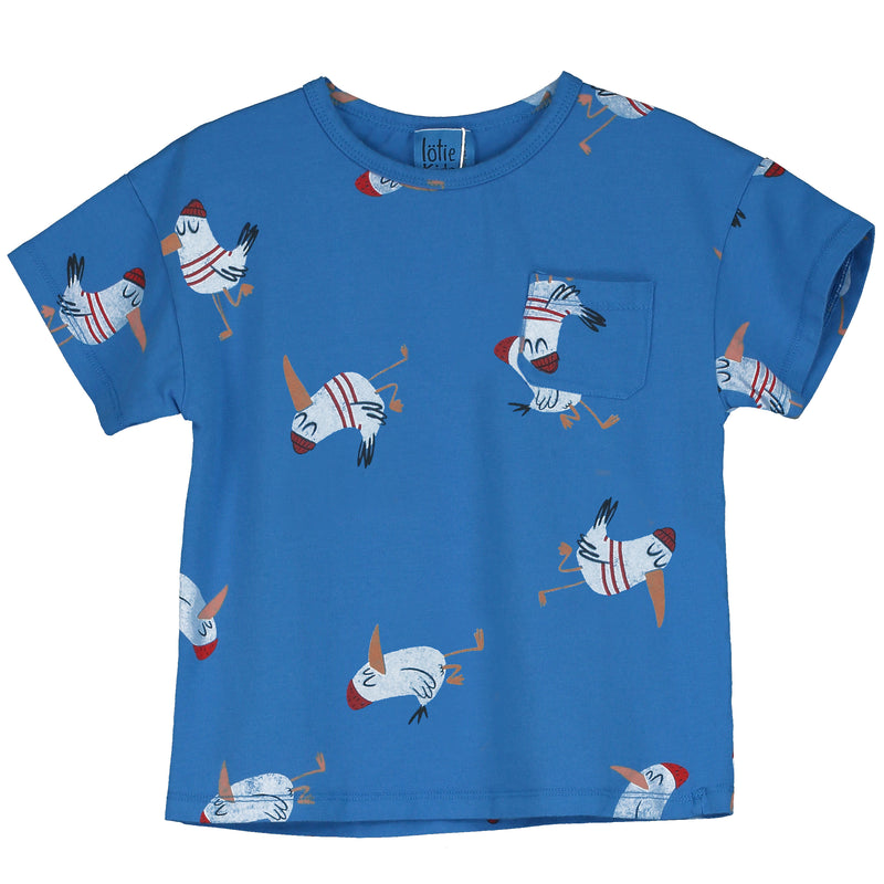 Lötiekids T-shirt short sleeve seagulls all over royal blue