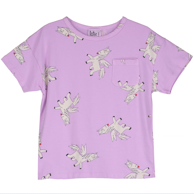 Lötiekids T-shirt short sleeve pegasus allover verbena