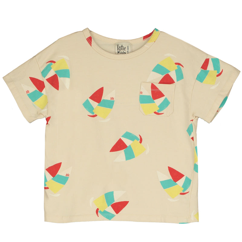 Lötiekids T-shirt short sleeve windsurf vanille