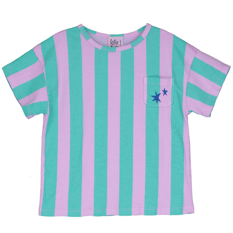 Lötiekids T-shirt short sleeve mint stripes verbena