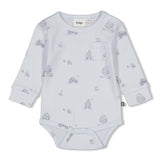 Feetje Romper AOP rib Blauw - Farm Life