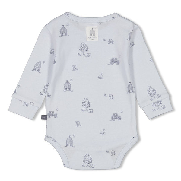 Feetje Romper AOP rib Blauw - Farm Life