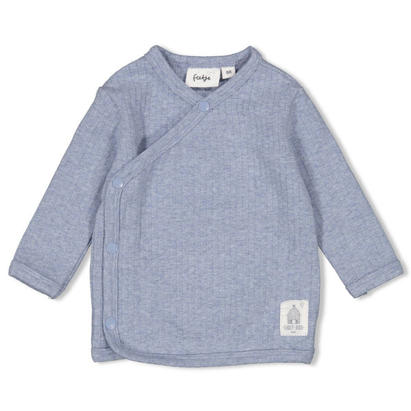 Feetje Overslagshirt rib Blauw melange - Farm Life