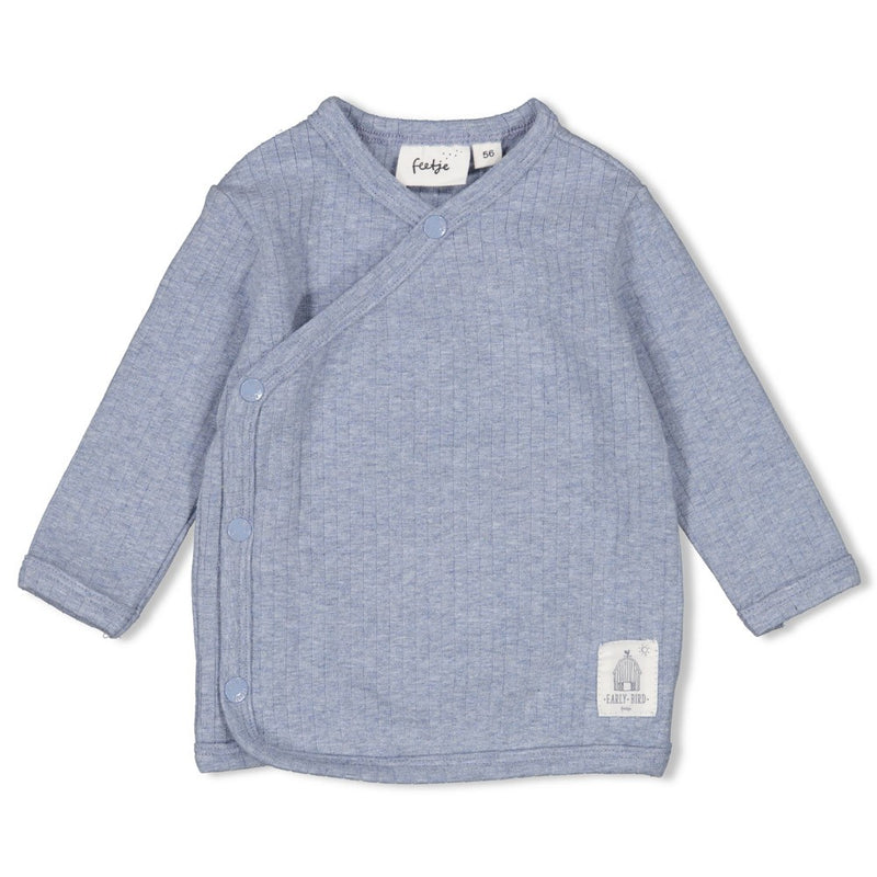 Feetje Overslagshirt rib Blauw melange - Farm Life