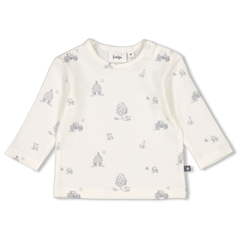 Feetje Longsleeve AOP Offwhite - Farm Life