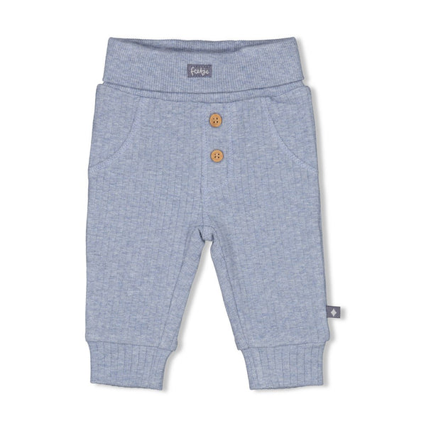 Feetje Broek rib Blauw melange - Farm Life