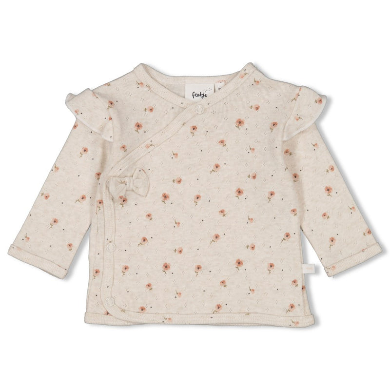 Feetje Overslagshirt AOP Offwhite melange - Sweet Poppy