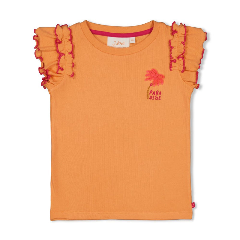 Jubel T-shirt ruches Oranje - Samba Shake