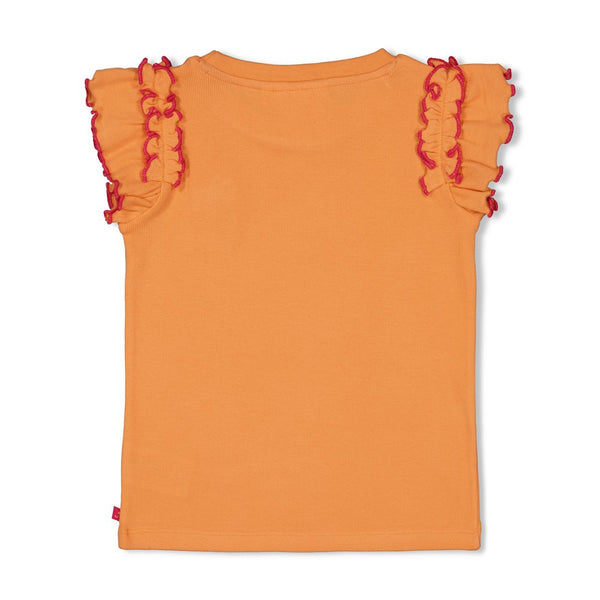 Jubel T-shirt ruches Oranje - Samba Shake