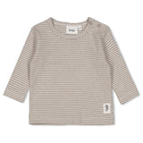 Feetje Longsleeve rib met streep Grijs - Sea Sweeties