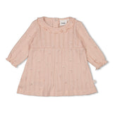 Feetje Jurk pointelle rib AOP l.Roze - Delicate Flower