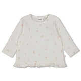 Feetje Longsleeve ruches crinkle AOP Offwhite - Delicate Flower