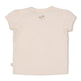 Feetje T-shirt met crochet zakje Offwhite - Flower Ranch