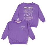 Jubel Sweater met backprint Paars - Rolling into Spring