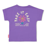 Jubel T-shirt met backprint Paars - Rolling into Spring
