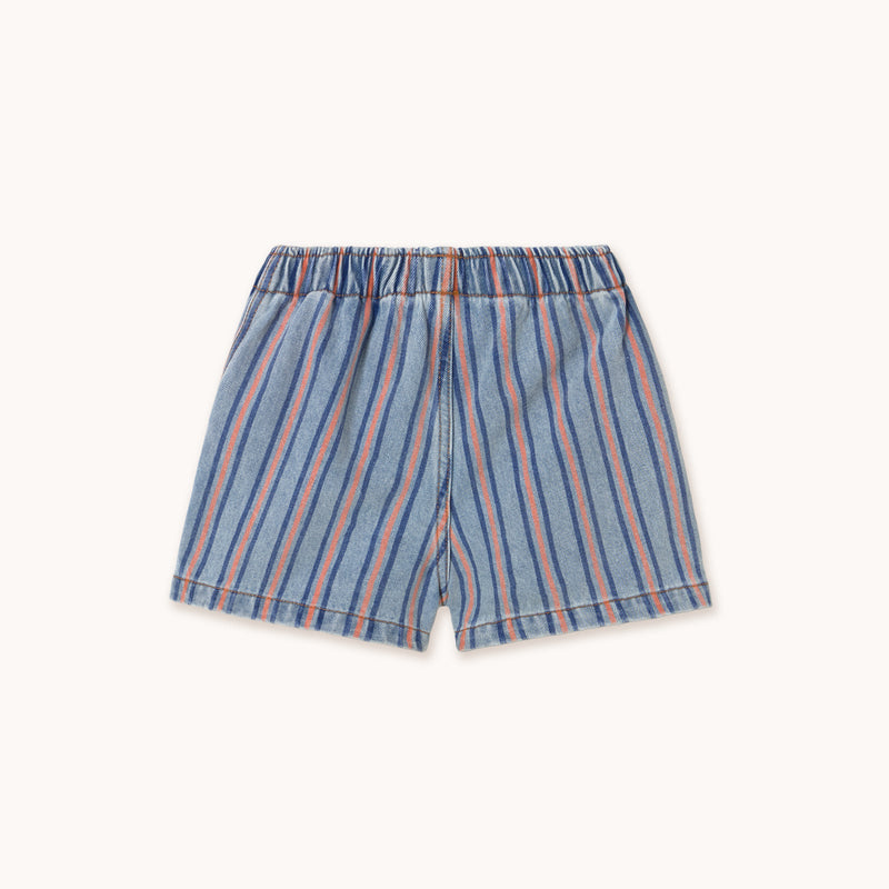 Tinycottons stripes multicolor short light blue denim