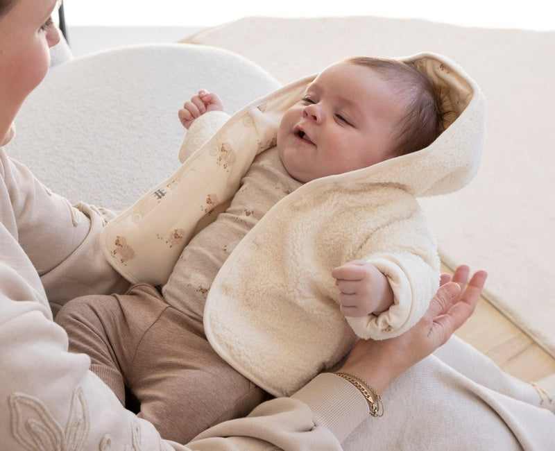 Feetje Omkeerbaar teddy jasje met capuchon Creme - Sleepy Sheepy