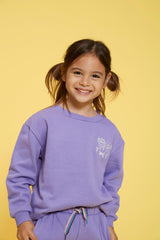 Jubel Sweater met backprint Paars - Rolling into Spring