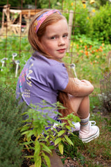 Jubel T-shirt met backprint Paars - Rolling into Spring