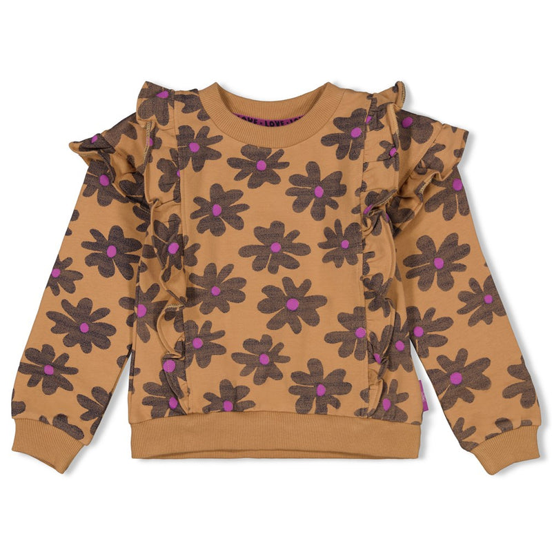 Jubel Sweater AOP - Flowers For Life Camel