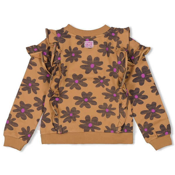 Jubel Sweater AOP - Flowers For Life Camel