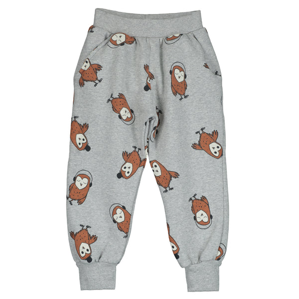 Lötiekids jogger pants owls grey melange