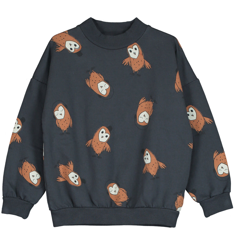 Lötiekids sweater owls antracite