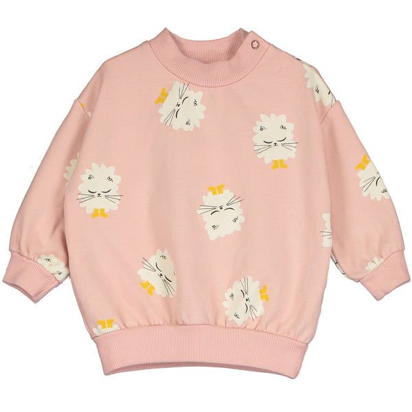 Lötiekids baby sweater kitten in boots rose