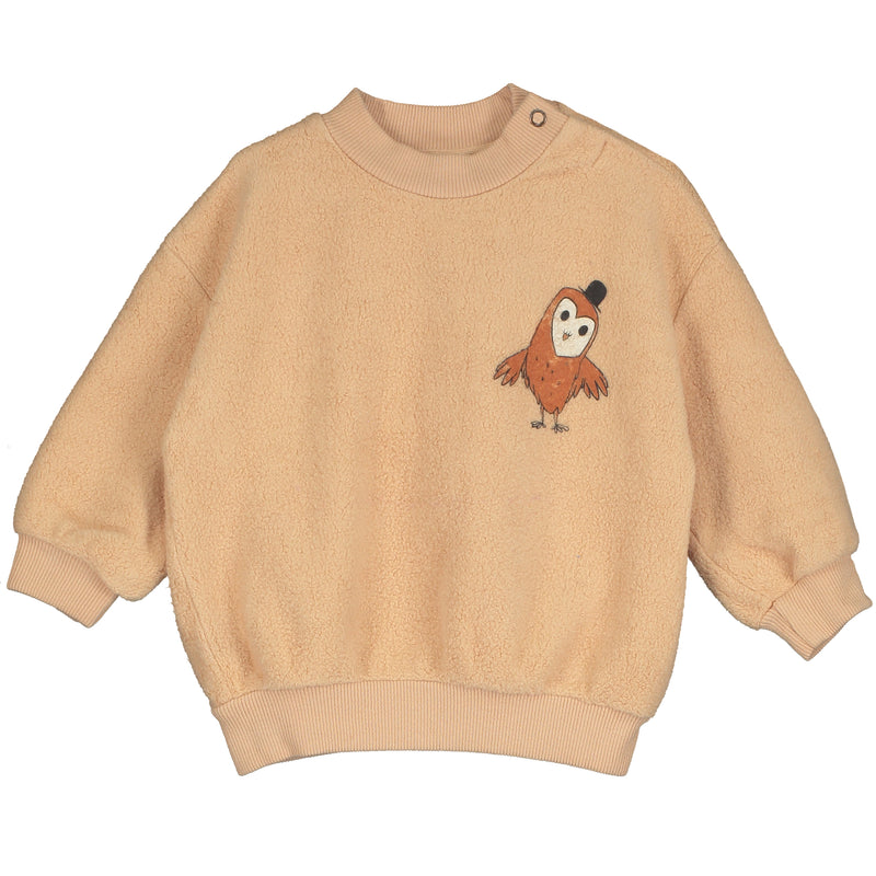 Lötiekids baby teddy sweater owl ivory