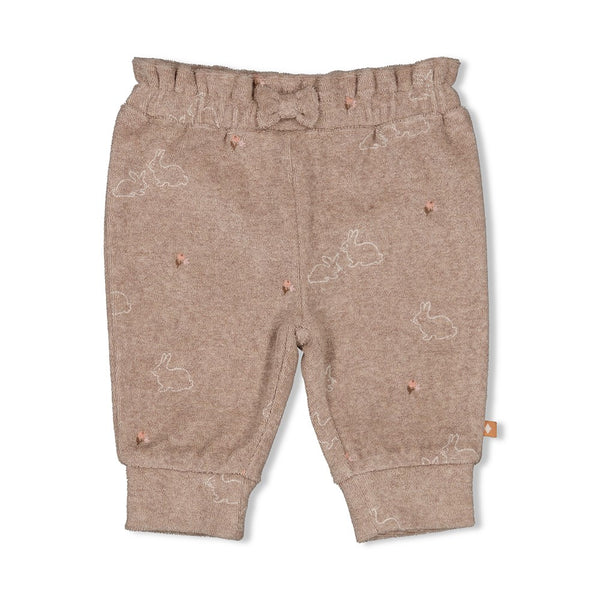 Feetje Broek badstof AOP Taupe melange - Little Rosebud