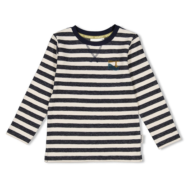 Sturdy Longsleeve streep Marine - Coastal Cool