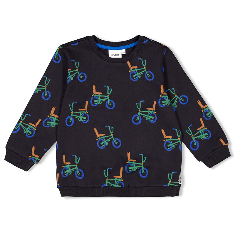 Sturdy Sweater AOP  Antraciet - Fun Days