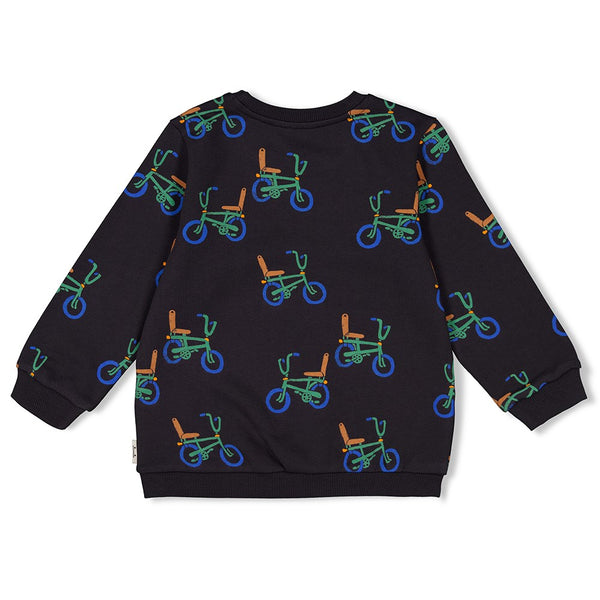 Sturdy Sweater AOP  Antraciet - Fun Days