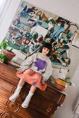 Lötiekids sweater lotie bird light grey