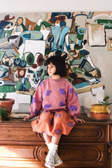 Lötiekids sweater birds all over rose