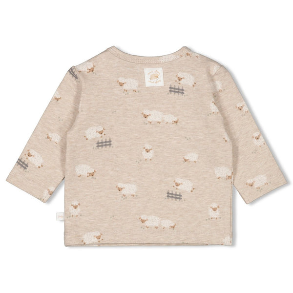 Feetje Longsleeve AOP Taupe melange - Sleepy Sheepy