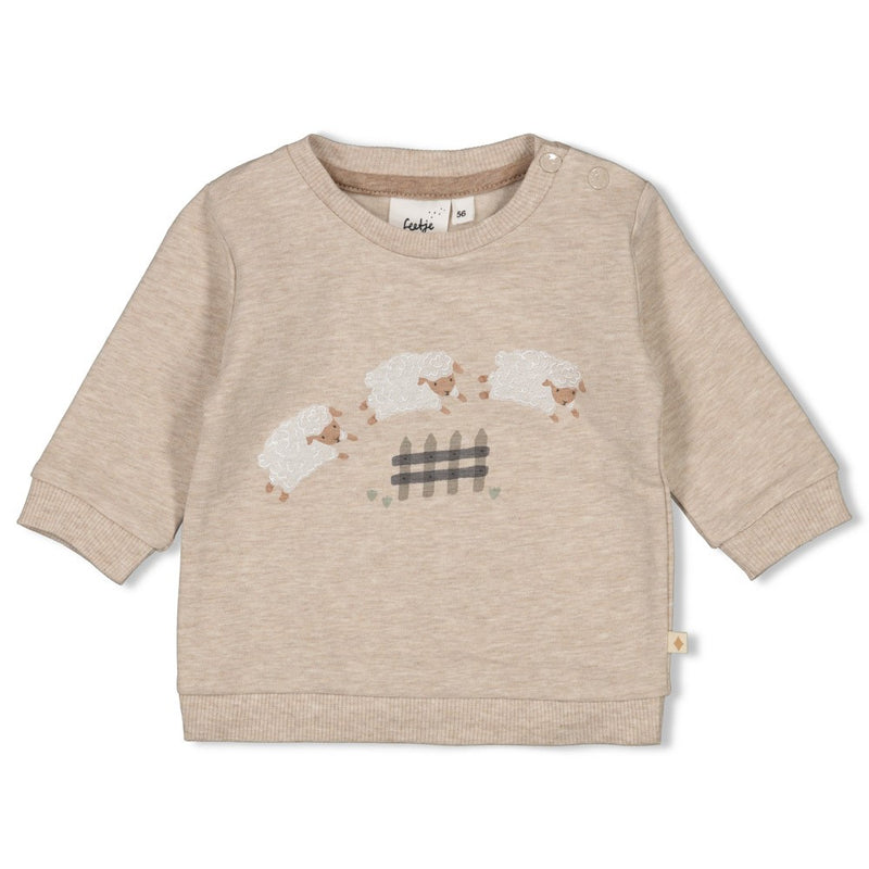 Feetje Sweater Taupe melange - Sleepy Sheepy