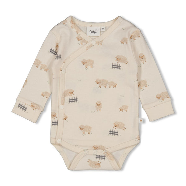 Feetje Wikkelromper AOP Creme - Sleepy Sheepy