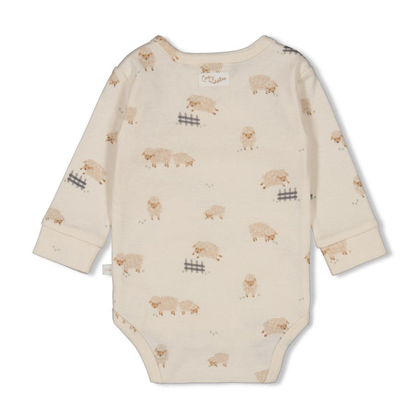 Feetje Wikkelromper AOP Creme - Sleepy Sheepy