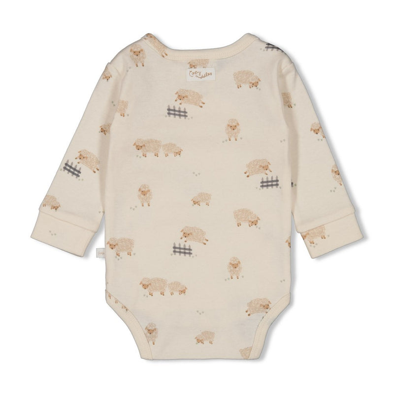 Feetje Wikkelromper AOP Creme - Sleepy Sheepy