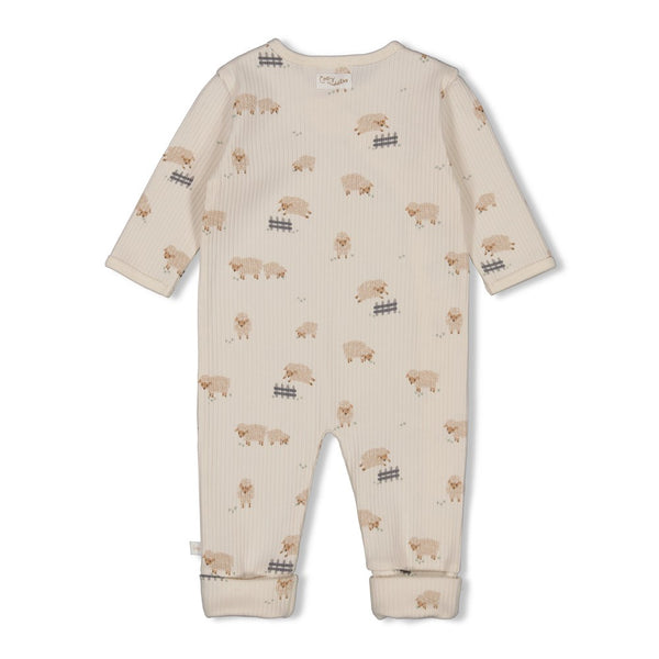 Feetje Pak omslagvoet rib AOP Creme - Sleepy Sheepy
