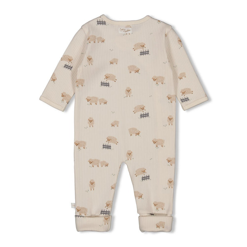 Feetje Pak omslagvoet rib AOP Creme - Sleepy Sheepy