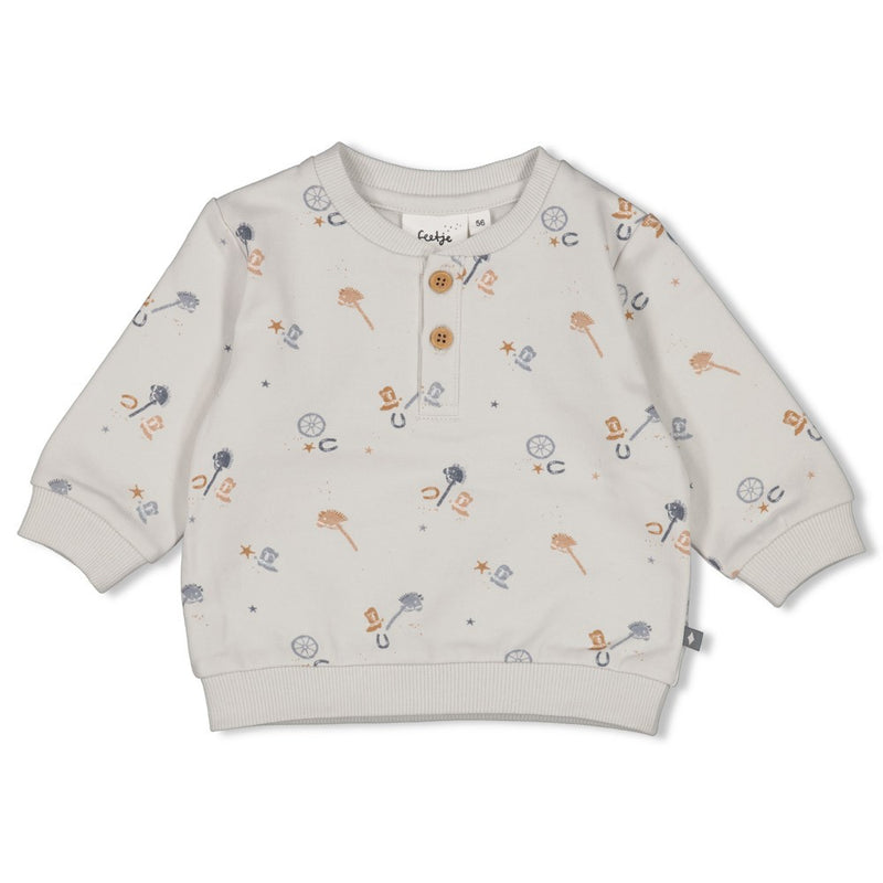 Feetje Sweater AOP l.Blauw - Howdy
